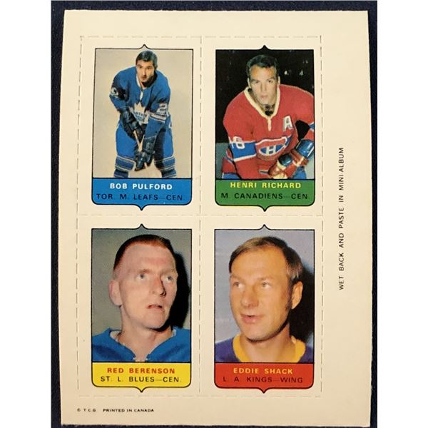 1969 O-PEE-CHEE HOCKEY 4-IN-1 HENRI RICHARD (HOF)
