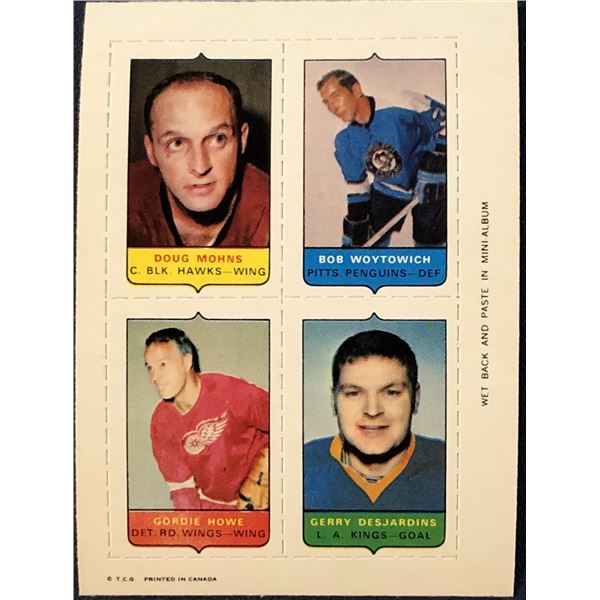 1969 O-PEE-CHEE HOCKEY 4-IN-1 GORDIE HOWE (HOF)