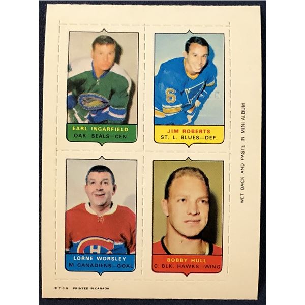 1969 O-PEE-CHEE HOCKEY 4-IN-1 BOBBY HULL (HOF)