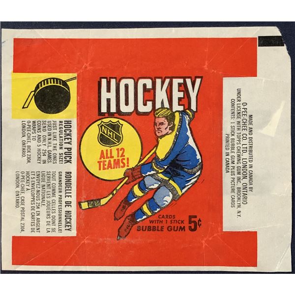 1968-69 O-PEE-CHEE NHL HOCKEY WRAPPER