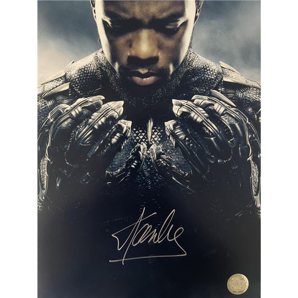 Black Panther Stan Lee signed photo. GFA authenticated