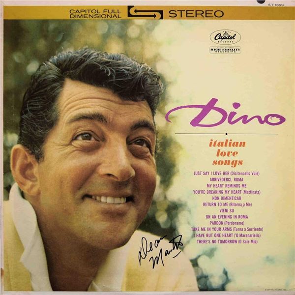 Dean Martin Dino: Italian Love Songs signed album