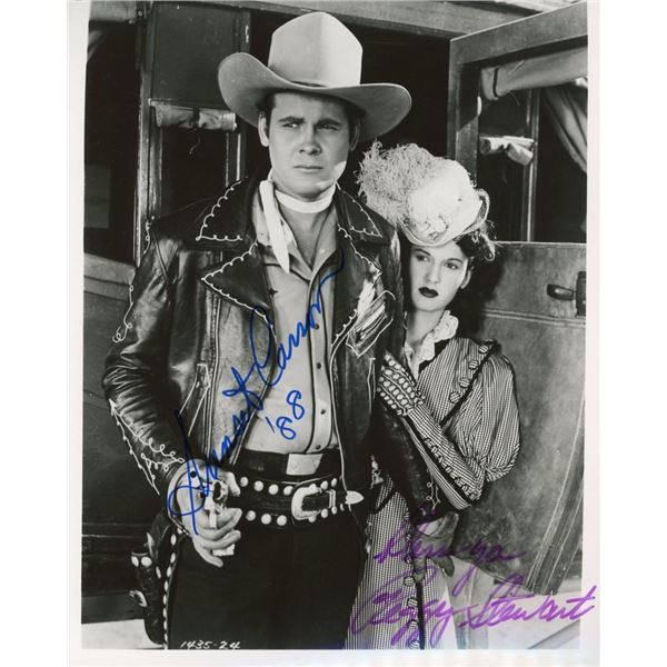 Billy The Kid Sunset Carson and Peggy Stewart signed movie still photo