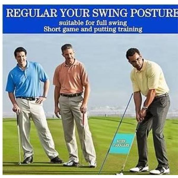 GoldAu Foldable Golf Alignment Sticks, 2-Pack, 3-Section, Blue