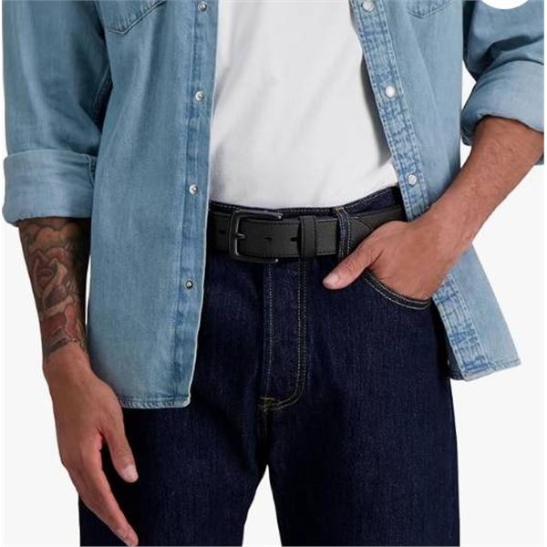 Levi's Men's Leather Belt - Black, M/M (Size 36-38)