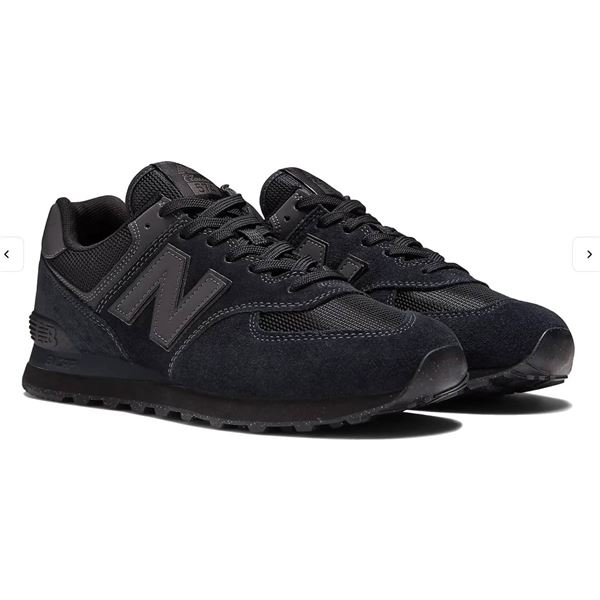 New Balance 574 Core Black Sneakers, Size 8 US,
