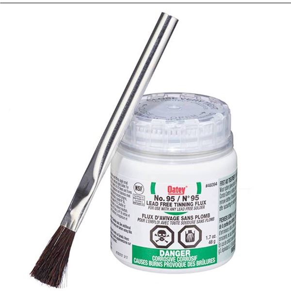 Oatey No. 95 Lead Free Tinning Flux with Applicator Brush, 1.7 oz, #48394