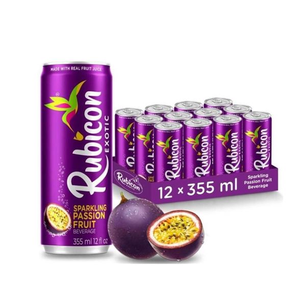 Rubicon Exotic Sparkling Passion Fruit Beverage 12 Cans