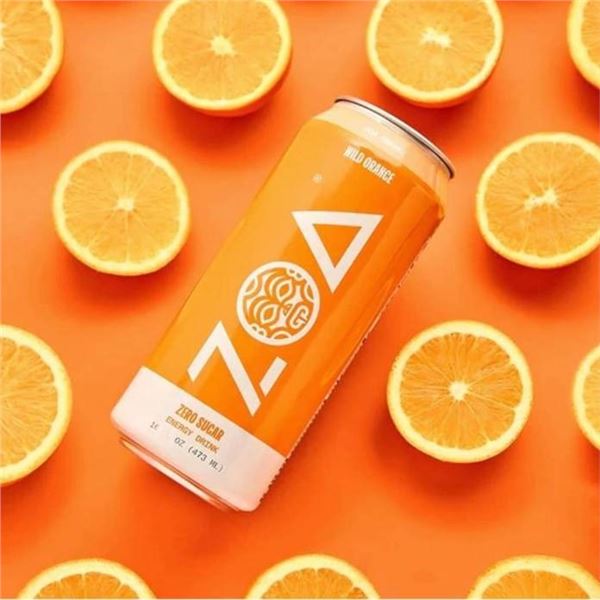 ZOA Wild Orange Energy Drink, Zero Sugar, 12-Pack, 355 mL Each