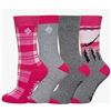Image 1 : Columbia 4-Pair Set of Pink and Gray Socks, Fleece Interior, Size 4-10
