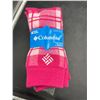 Image 2 : Columbia 4-Pair Set of Pink and Gray Socks, Fleece Interior, Size 4-10