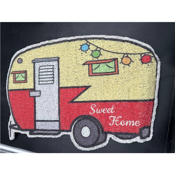 Decorative Camper-Themed Doormat, 23 x 16 Inches