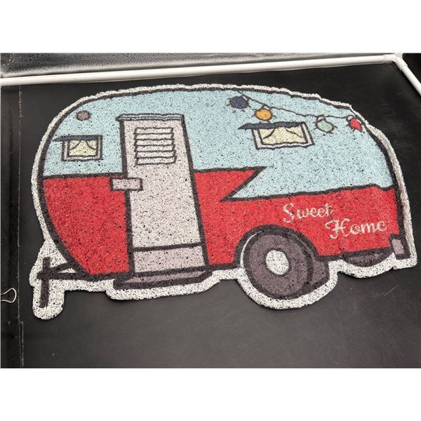 Decorative Camper-Themed Doormat, 23 x 16 Inches