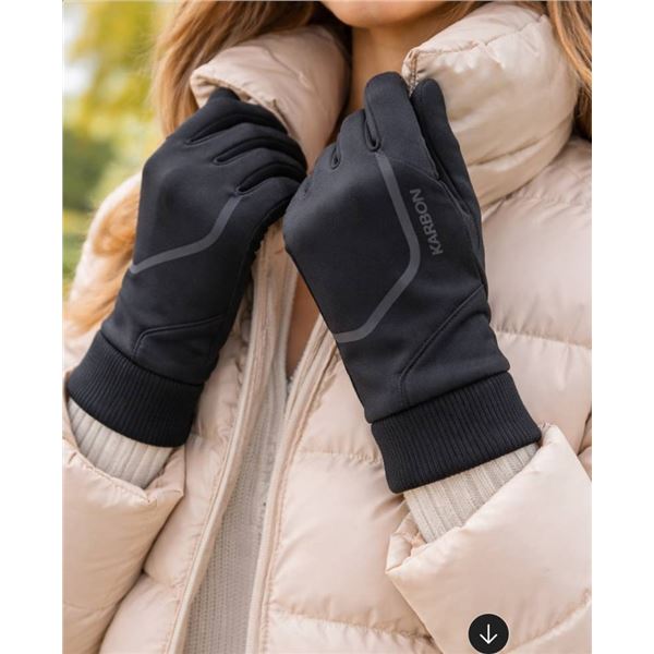 Karbon Gloves Black Size M/M with Touch Screen Compatibility