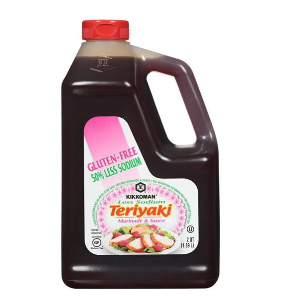 Kikkoman Less Sodium Teriyaki Marinade & Sauce, 2 QT (1.89 L)