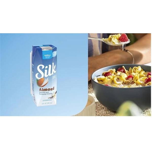 Silk Almond Vanilla Dairy-Free Drink 6 Singles 236mL Each