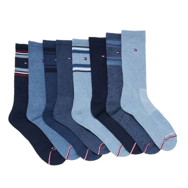 Tommy Hilfiger Cushion Crew Socks, 8 Pairs, Mixed Colors