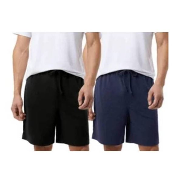 32 Degrees Heat Men's 2-Pack Lounge Shorts, L/G, Black/Navy