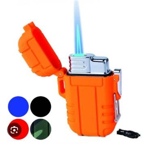 Butane Torch Lighter with USB Cable and Orange Housing