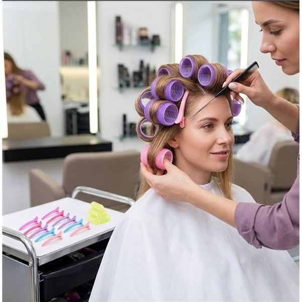 VEEC Abacus Rollers Hair Curlers 36-Piece Set with Duckbill Clips