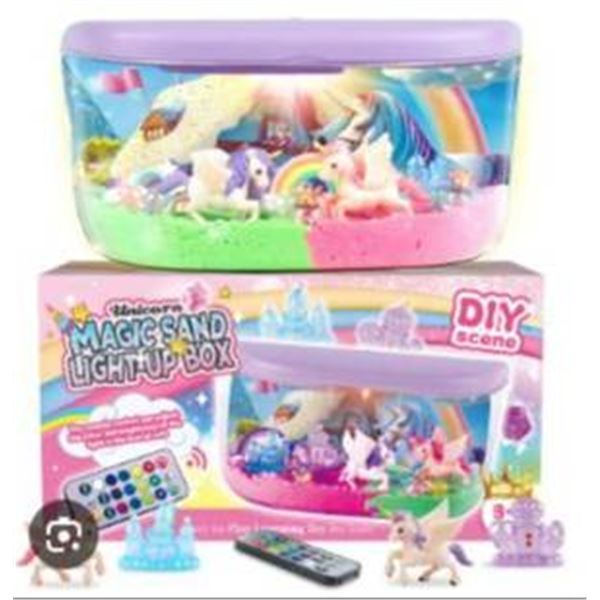 Unicorn Magic Sand Light-Up Box DIY Scene with Remote Control