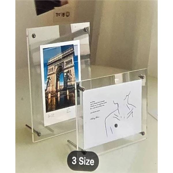 Transparent Acrylic Photo Frames with Metal Bolts, Multi-Size Display