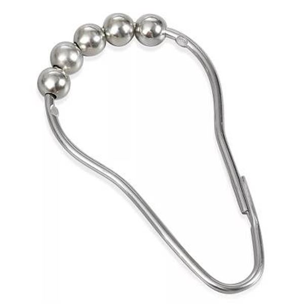 Lot of 5 sets of¬† Beaded Shower Curtain Hook Sets (12 Hooks Each)