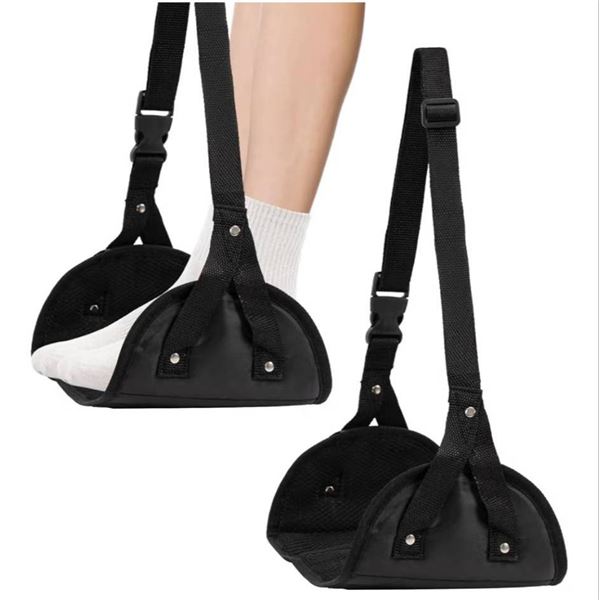 Mikqao 2-Pack Adjustable Foot Hammock for Airplane Travel