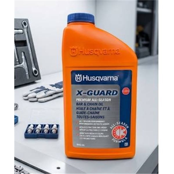 Husqvarna X-Guard Premium All-Season Bar And Chain Oil, 946 mL