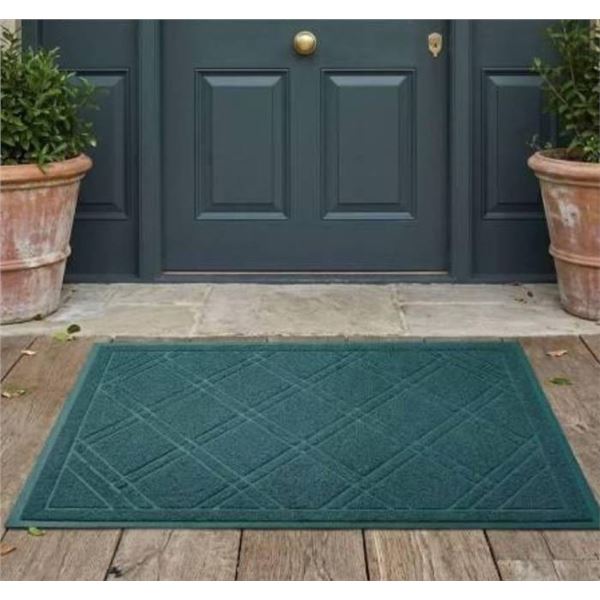 SlipToGrip Door Mat Set - Lot of 2, 42 x 35 Inches, Green