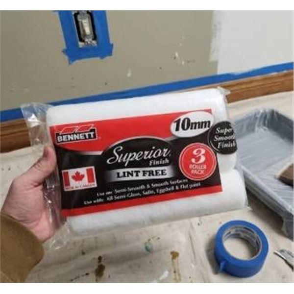 Bennett 10mm Superior Finish Lint-Free Roller Pack (3 Rollers)