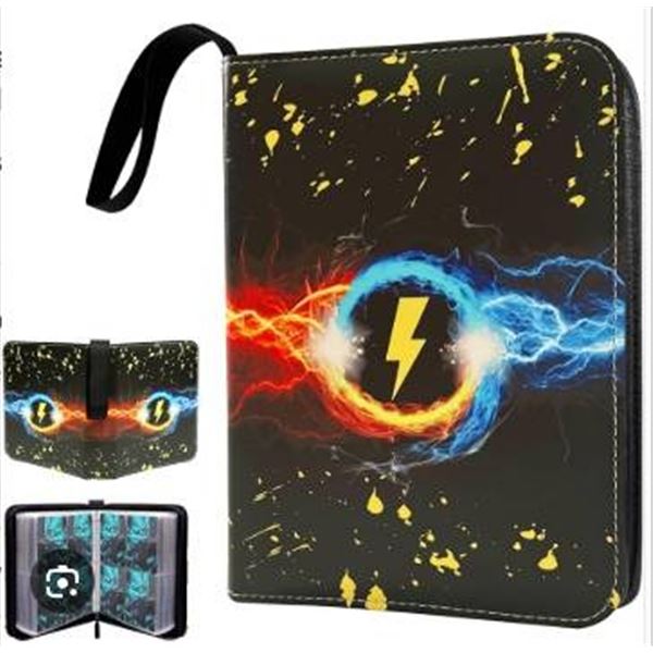 Trading Card Binder, 4-Pocket Portable Card Collector Album Holder Book Fits 400