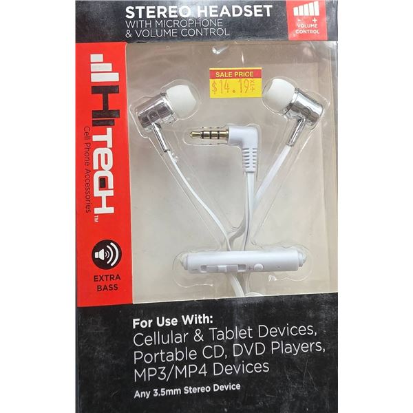 Hi-Tech Stereo Headset With Microphone & Volume Control
