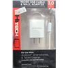 Image 1 : H-Tech Micro USB Cable and Wall Adapter, 3.0 Feet
