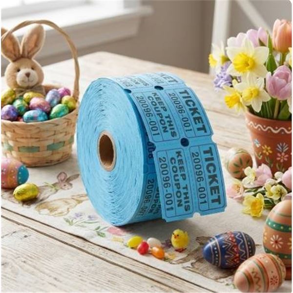 Roll of Blue Raffle Tickets: Serial Number 24136-000
