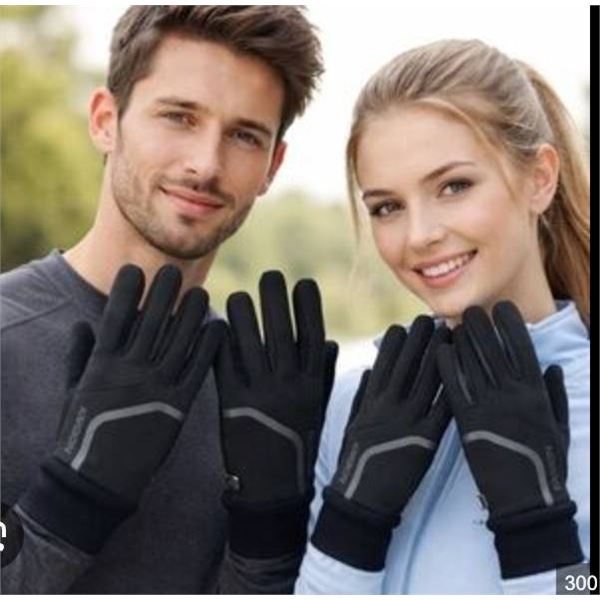 Karbon Hydrowind Running Gloves, Unisex, Black, Medium