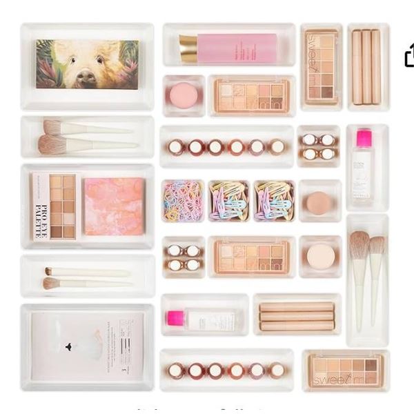 Vtopmart 25 PCS Plastic Drawer Organizer Set 4 SizesÂ