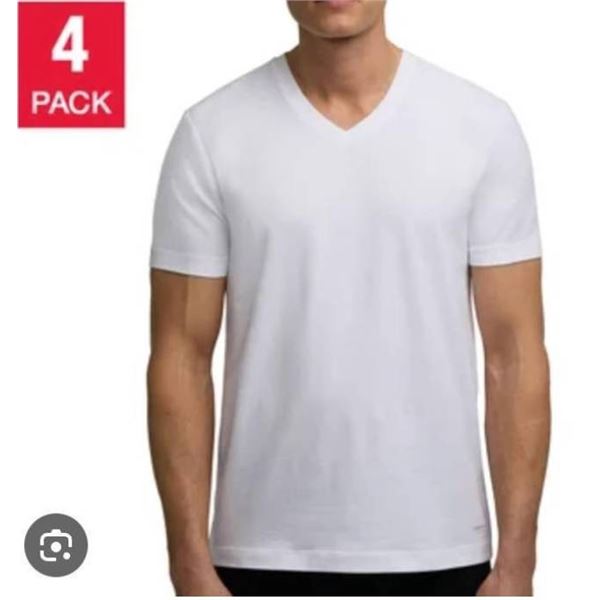 Kenneth Cole New York Cotton Stretch V-Neck T-Shirts, 4-Pack, Size M/M
