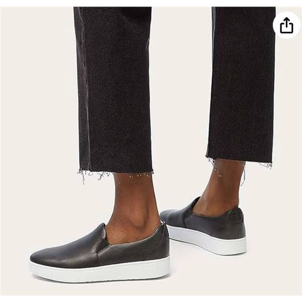 FitFlop Womens Rally Leather Slip-on Skate Sneakers Rally Leather Slip-ON Skate Sneakers Size 11