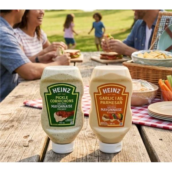 Heinz Pickle MayonnaiseÂ  and Garlic Parmesan Mayonnaise Style Sauces, 750 mL Each