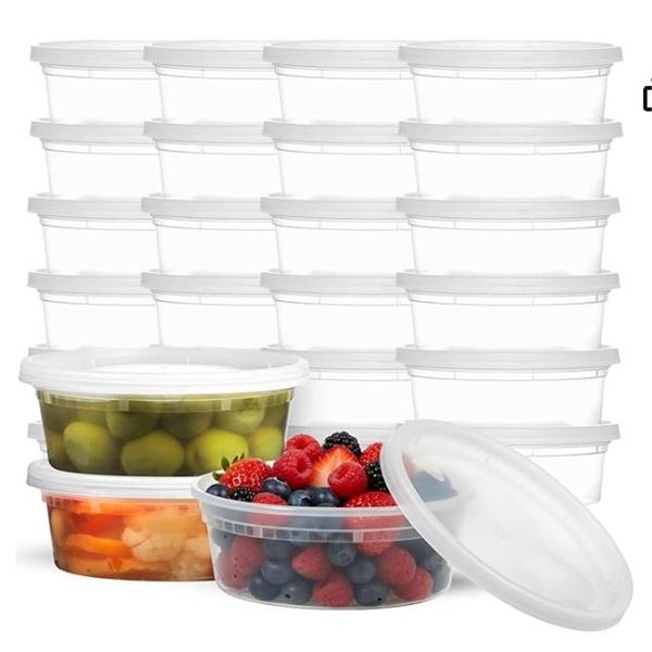 JoyServe 8 oz Food Storage Containers With Lids, 60 Sets