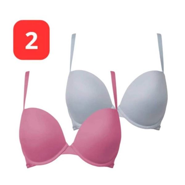 Calvin Klein 2-Pack Push-Up Plunge Bras, Size 34D, Microfiber Stretch