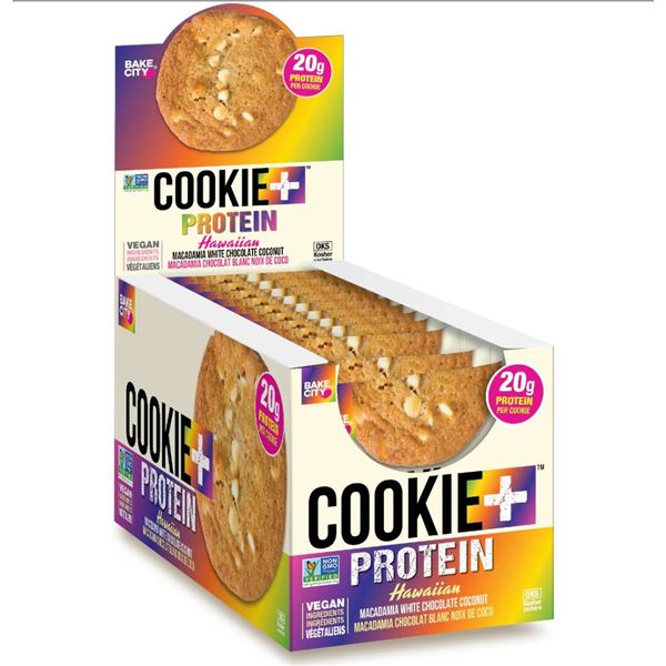 Bake City Cookie+ Protein Hawaiian Macadamia Cookies CV6, 12 Count