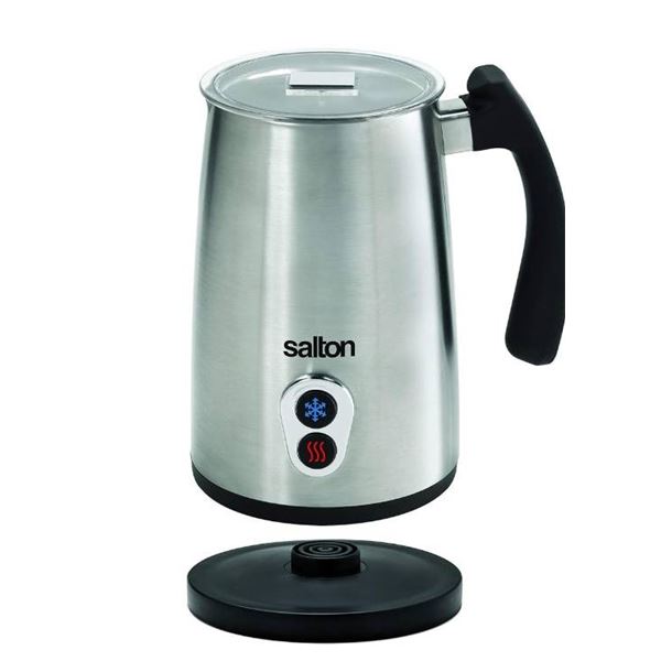 Salton Stainless Steel Milk Frother - Froth, Warm & Foam Milk for Coffees & Lattes