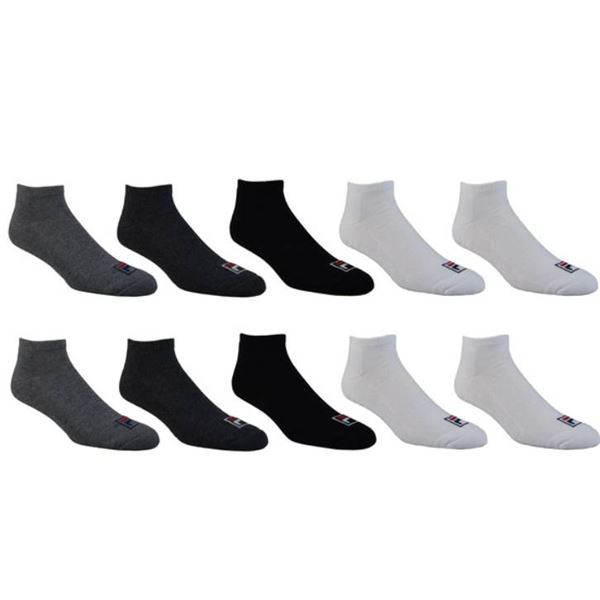 Fila Menâ€™s No Show Socks â€“ Sizes 7-12, 10 Pairs