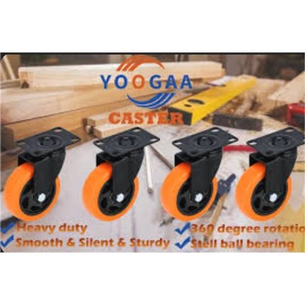 Pack of 4 â€“Â YOOGAA Heavy Duty Caster Swivel Plate Caster Wheels No Noise Polyur