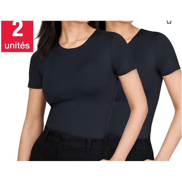 Frank And Oak Ladies' Smoothing Contour T-Shirts, Size L/G, 2 Pack