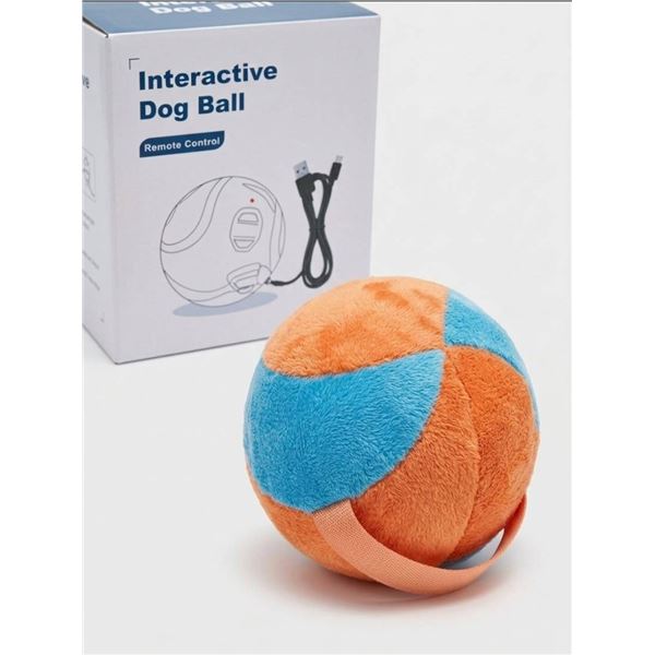Interactive Dog Ball Toy with Remote Control, Rechargeable (Orange)