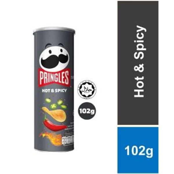 Pringles Hot & Spicy 102g Canister - 12 Units