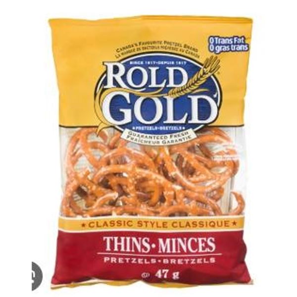 Rold Gold Classic Style Thins Pretzels, 40 Count, Snack Bags